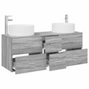 vidaXL Fürdőszoba bútor szett 3 db Szürke Sonoma 49,5 x 44,5 x 65,5 cm