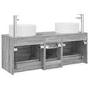vidaXL Fürdőszoba bútor szett 3 db Szürke Sonoma 49,5 x 44,5 x 65,5 cm