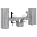 vidaXL Fürdőszoba bútor szett 5 db Szürke Sonoma 33 x 34,5 x 100 cm