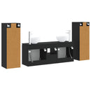 vidaXL Fürdőszoba bútor szett 5 db Fekete 33 x 34,5 x 100 cm