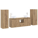 vidaXL Fürdőszoba bútor szett 5 db Kézműves Tölgy 33 x 34,5 x 100 cm