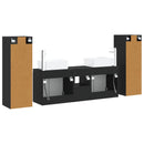 vidaXL Fürdőszoba bútor szett 5 db Fekete 33 x 34,5 x 100 cm