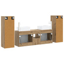 vidaXL Fürdőszoba bútor szett 5 db Kézműves Tölgy 33 x 34,5 x 100 cm