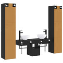 vidaXL Fürdőszoba bútor szett 5 db Fekete 33 x 34,5 x 160 cm