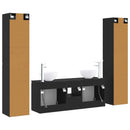 vidaXL Fürdőszoba bútor szett 5 db Fekete 33 x 34,5 x 160 cm