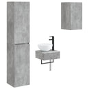 vidaXL Fürdőszoba bútor szett 3 db Betonszürke 33 x 34,5 x 160 cm