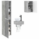 vidaXL Fürdőszoba bútor szett 3 db Betonszürke 33 x 34,5 x 160 cm