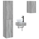 vidaXL Fürdőszoba bútor szett 3 db Szürke Sonoma 33 x 34,5 x 160 cm