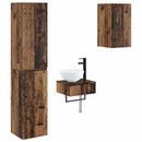 vidaXL Fürdőszoba bútor szett 3 db Antik Fa 33 x 34,5 x 160 cm
