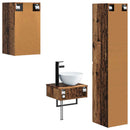 vidaXL Fürdőszoba bútor szett 3 db Antik Fa 33 x 34,5 x 160 cm