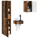vidaXL Fürdőszoba bútor szett 3 db Antik Fa 33 x 34,5 x 160 cm