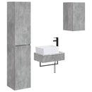 vidaXL Fürdőszoba bútor szett 3 db Betonszürke 33 x 34,5 x 160 cm