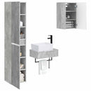 vidaXL Fürdőszoba bútor szett 3 db Betonszürke 33 x 34,5 x 160 cm