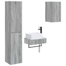 vidaXL Fürdőszoba bútor szett 3 db Szürke Sonoma 33 x 34,5 x 160 cm