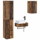 vidaXL Fürdőszoba bútor szett 3 db Antik Fa 33 x 34,5 x 160 cm