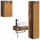 vidaXL Fürdőszoba bútor szett 3 db Antik Fa 33 x 34,5 x 160 cm