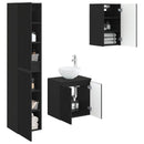 vidaXL Fürdőszoba bútor szett 3 db Fekete 33 x 34,5 x 160 cm