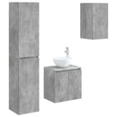 vidaXL Fürdőszoba bútor szett 3 db Betonszürke 33 x 34,5 x 160 cm