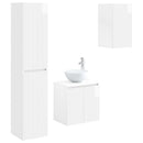 vidaXL Fürdőszoba bútor szett 3 db Magasfényű Fehér 33 x 34,5 x 160 cm