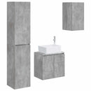 vidaXL Fürdőszoba bútor szett 3 db Betonszürke 33 x 34,5 x 160 cm