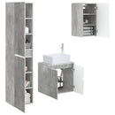 vidaXL Fürdőszoba bútor szett 3 db Betonszürke 33 x 34,5 x 160 cm