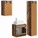 vidaXL Fürdőszoba bútor szett 3 db Antik Fa 33 x 34,5 x 160 cm