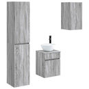 vidaXL Fürdőszoba bútor szett 3 db Szürke Sonoma 33 x 34,5 x 160 cm
