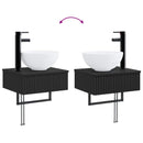 vidaXL Fürdőszoba bútor szett 2 db Fekete 33 x 34,5 x 100 cm
