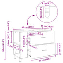 vidaXL Fésülködő egység a fürdőszobába Füstös Tölgy 80 x 35 x 60 cm