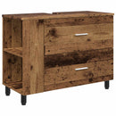 vidaXL Fésülködő egység a fürdőszobába Antik Fa 80 x 35 x 60 cm