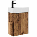vidaXL Fürdőszoba kádasztal csapteleppel Antik Fa 45,5 x 22,5 x 84 cm