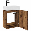 vidaXL Fürdőszoba kádasztal csapteleppel Antik Fa 45,5 x 22,5 x 84 cm