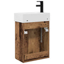 vidaXL Fürdőszoba kádasztal csapteleppel Antik Fa 45,5 x 22,5 x 84 cm