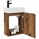 vidaXL Fürdőszoba kádasztal csapteleppel Antik Fa 45,5 x 22,5 x 84 cm