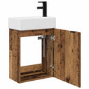 vidaXL Fürdőszoba kádasztal csapteleppel Antik Fa 45,5 x 22,5 x 84 cm