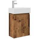vidaXL Fürdőszoba kádasztal csapteleppel Antik Fa 45,5 x 22,5 x 84 cm