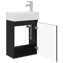 vidaXL Fürdőszoba kádasztal csapteleppel Fekete 45,5 x 22,5 x 84 cm