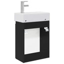 vidaXL Fürdőszoba kádasztal csapteleppel Fekete 45,5 x 22,5 x 84 cm