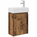 vidaXL Fürdőszoba kádasztal csapteleppel Antik Fa 45,5 x 22,5 x 84 cm