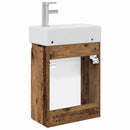 vidaXL Fürdőszoba kádasztal csapteleppel Antik Fa 45,5 x 22,5 x 84 cm