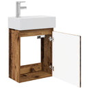 vidaXL Fürdőszoba kádasztal csapteleppel Antik Fa 45,5 x 22,5 x 84 cm