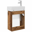 vidaXL Fürdőszoba kádasztal csapteleppel Antik Fa 45,5 x 22,5 x 84 cm