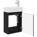 vidaXL Fürdőszoba kádasztal csapteleppel Fekete 45,5 x 22,5 x 84 cm