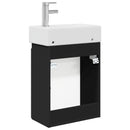 vidaXL Fürdőszoba kádasztal csapteleppel Fekete 45,5 x 22,5 x 84 cm