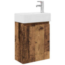 vidaXL Fürdőszoba kádasztal csapteleppel Antik Fa 45,5 x 22,5 x 84 cm