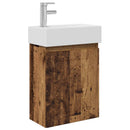 vidaXL Fürdőszoba kádasztal csapteleppel Antik Fa 45,5 x 25,5 x 84 cm