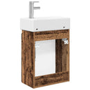 vidaXL Fürdőszoba kádasztal csapteleppel Antik Fa 45,5 x 25,5 x 84 cm