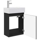 vidaXL Fürdőszoba kádasztal csapteleppel Fekete 45,5 x 22,5 x 84 cm