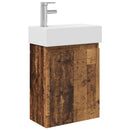 vidaXL Fürdőszoba kádasztal csapteleppel Antik Fa 45,5 x 22,5 x 84 cm