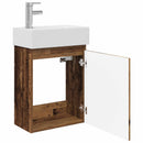 vidaXL Fürdőszoba kádasztal csapteleppel Antik Fa 45,5 x 22,5 x 84 cm